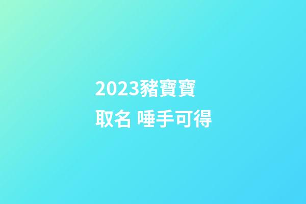 2023豬寶寶取名 唾手可得